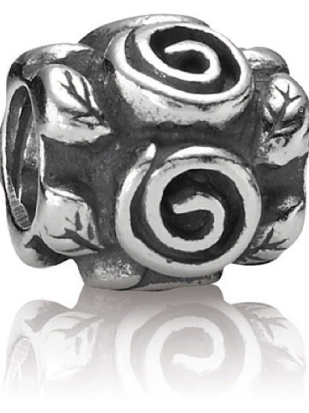 RETIRED PANDORA Rose Leaf Charm; 925 Sterling Silver; Pre-Loved 790136
